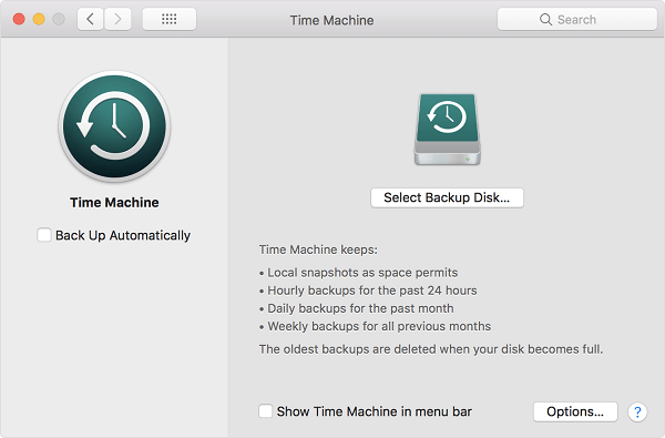 Reset Mac without losing data - Back up Mac with Time Machine