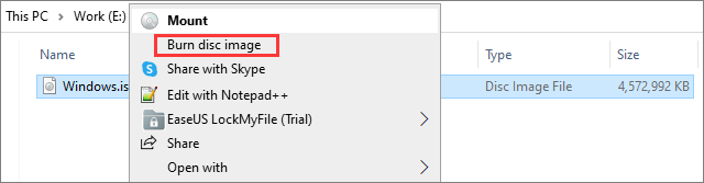 حرق صورة قرص ISO
