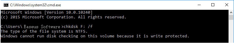 لا يمكن لـ windows تشغيل فحص القرص على وحدة التخزين هذه لأنها محمية ضد الكتابة