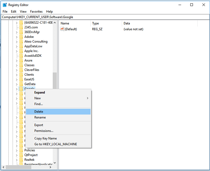 إصلاح عدم تنزيل ملفات Chrome - احذف جميع مجلدات Google