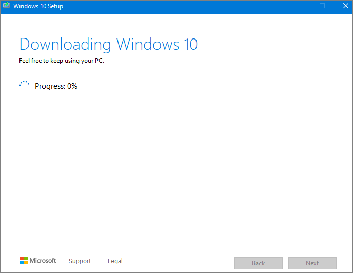 ابدأ تنزيل ملف ISO