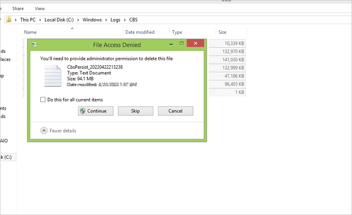 إصلاح رمز الخطأ 0x800f0954 - تنظيف سجلات CBS -1