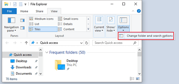 Change settings for finding hidden word document.
