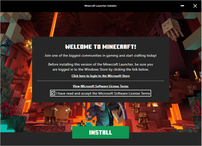 تثبيت لعبة ماين كرافت