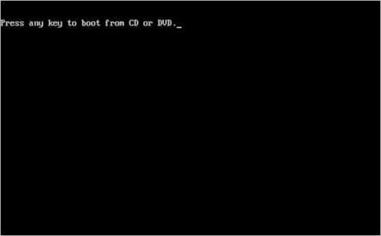 إعادة التشغيل من DVD واضغط على أي مفتاح