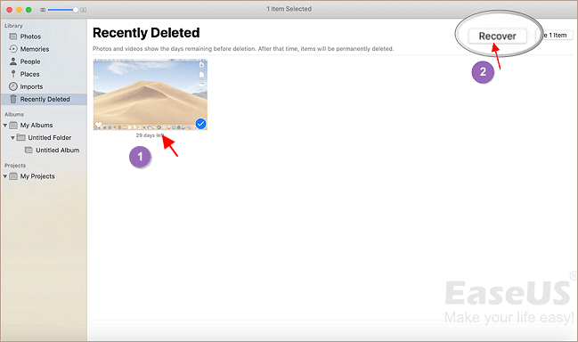 Restore deleted photos on Mac.