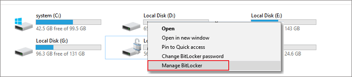 قم بإزالة حماية BitLocker.