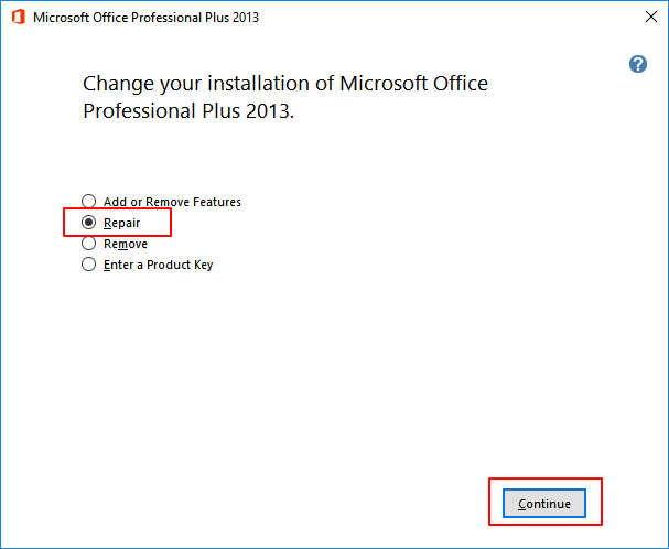 إصلاح تثبيت البرنامج office لإصلاح word  لا يستجيب -2