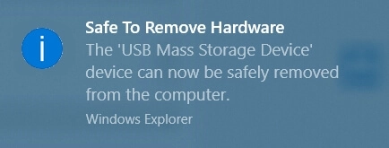 إخراج USB بأمان