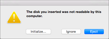 القرص الذي قمت بإدراجه  لم يكن قابلاً للقراءة بواسطة هذا الكمبيوتر