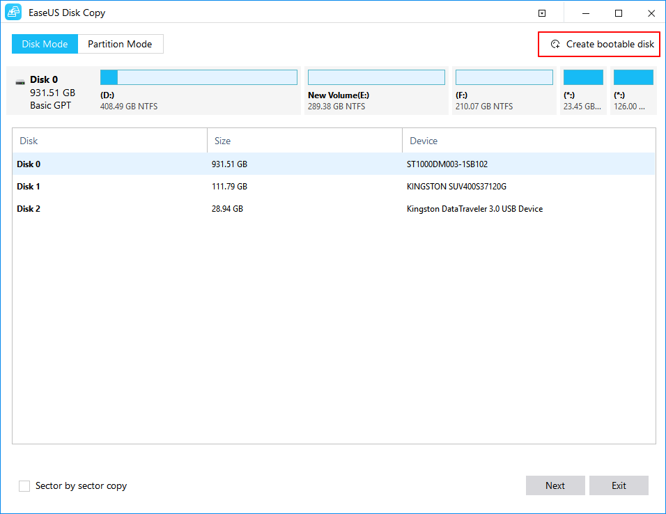 قم بإنشاء قرص قابل للتمهيد لاستنساخ القرص أو نسخه