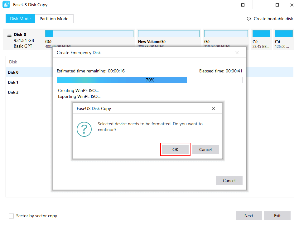 انقر فوق "موافق" عندما تظهر رسالة تحذير