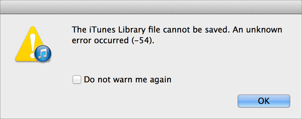 خطأ iTunes 54