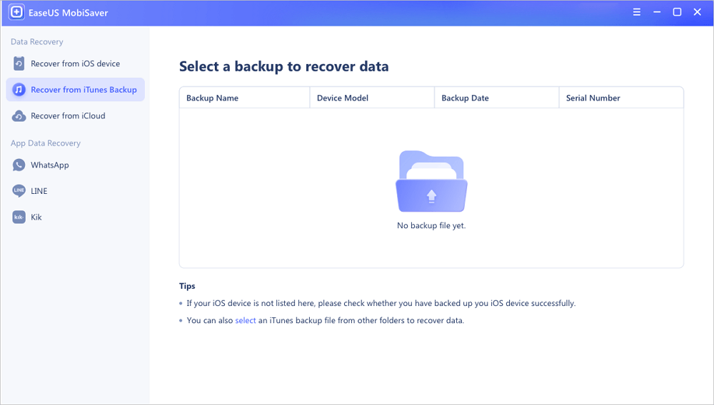 استعادة البيانات من iTunes 1