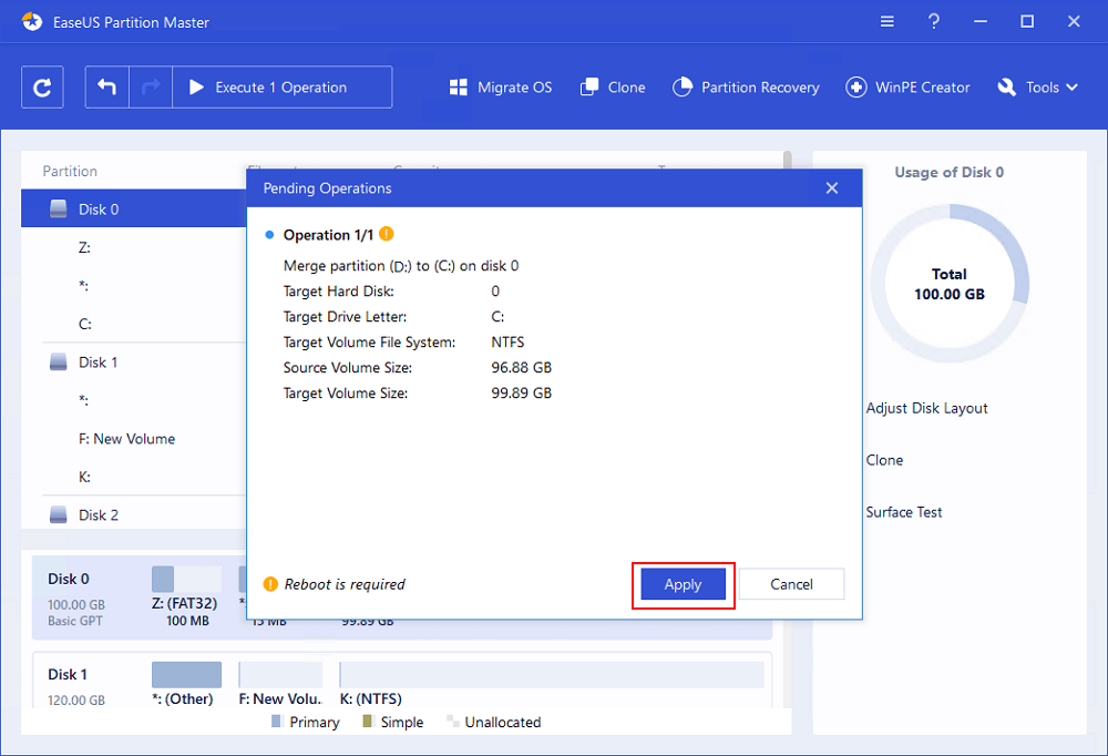Select partitions to merge