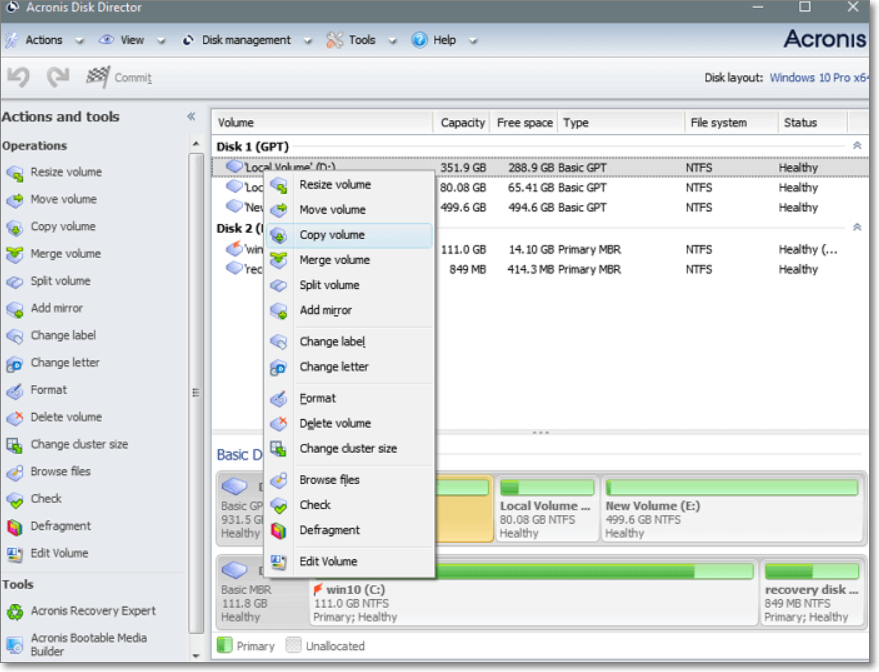 windows 10 clone hard drive software - Acronis