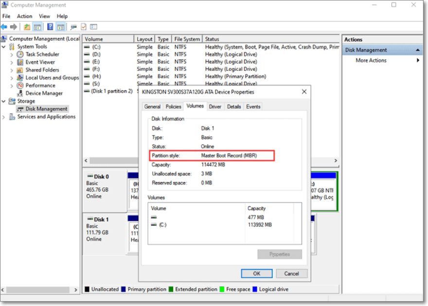 Check partition style of hard disk