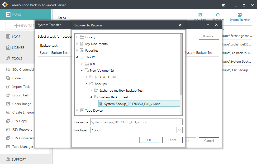 Recover to dissimilar hardware with EaseUS Todo Backup